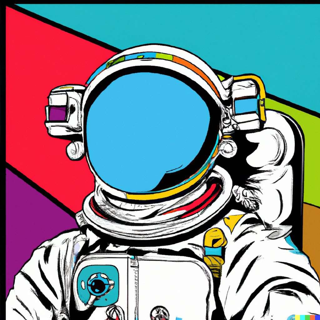 an astronaut, pop art